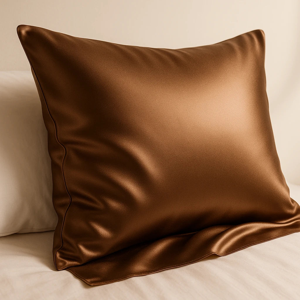 SŌIE silk pillowcase in coffee