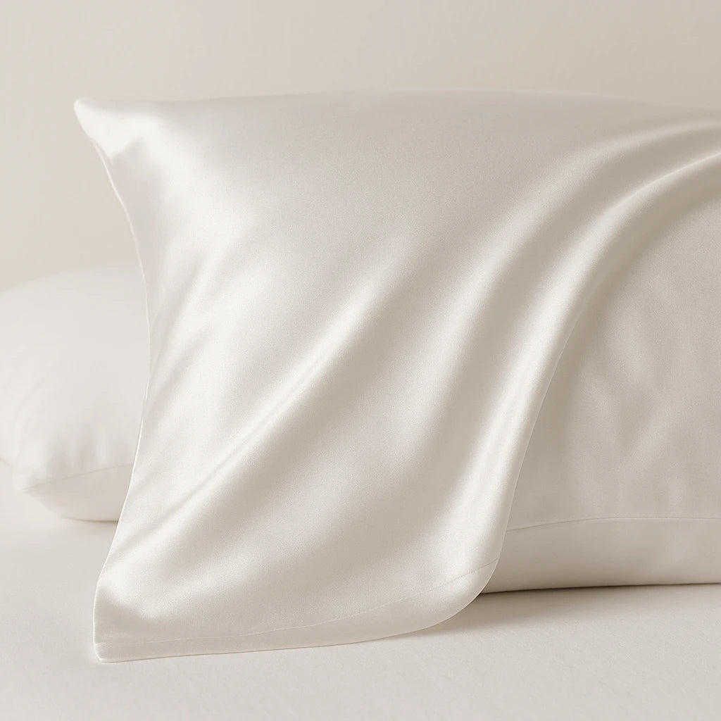 SŌIE silk pillowcase in white
