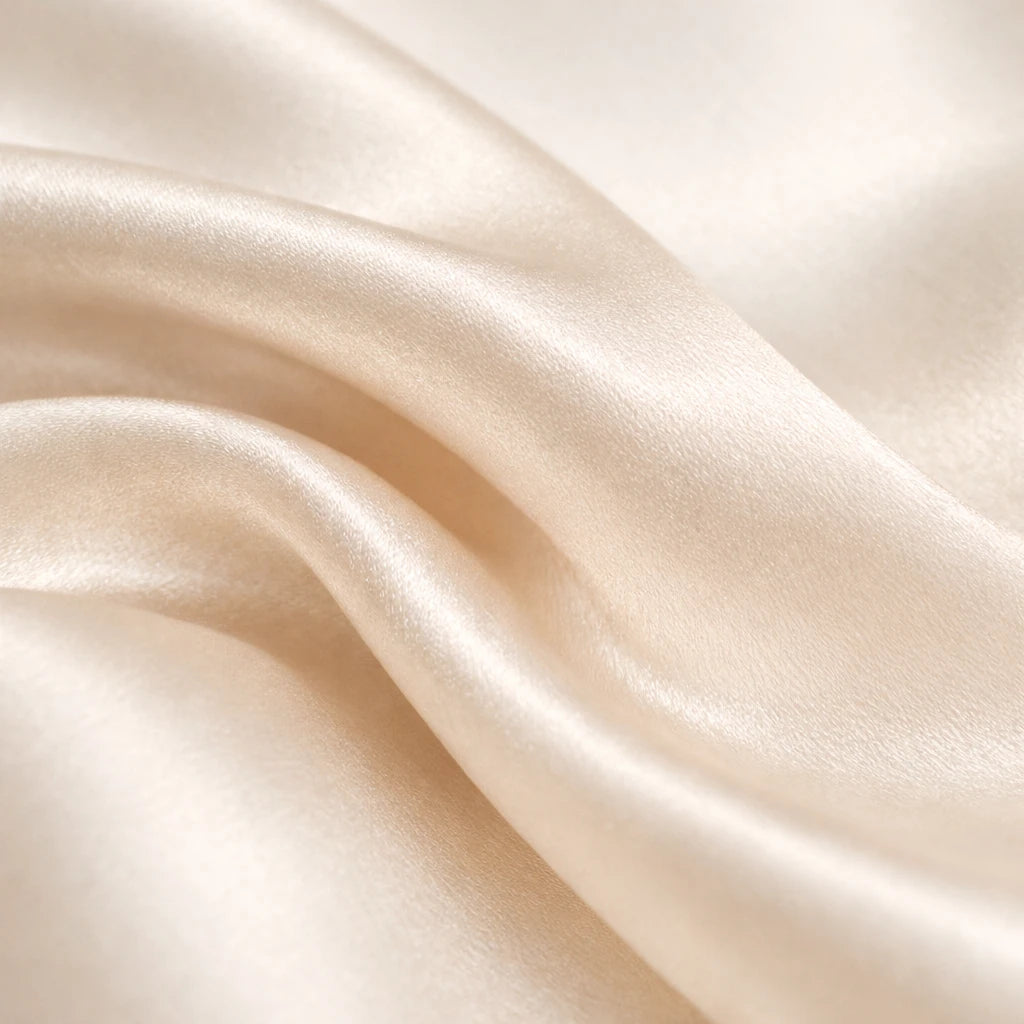 Close-up of 22 momme mulberry silk texture